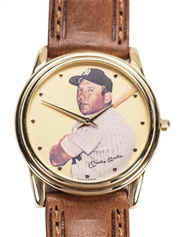 Mickey Mantle Limited Edition 18Kt Gold Watch in Original Wood Box